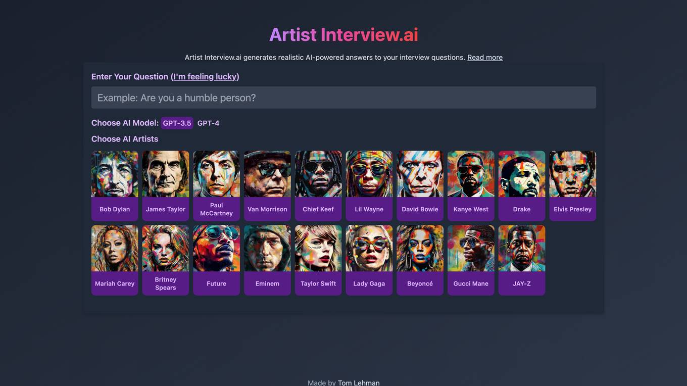 Artist Interview.ai screenshot