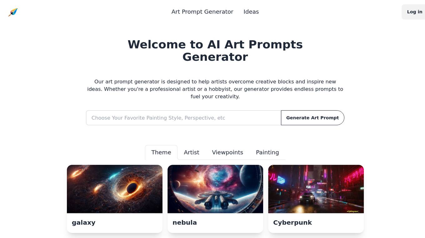 AI Art Prompts Generator Screenshot