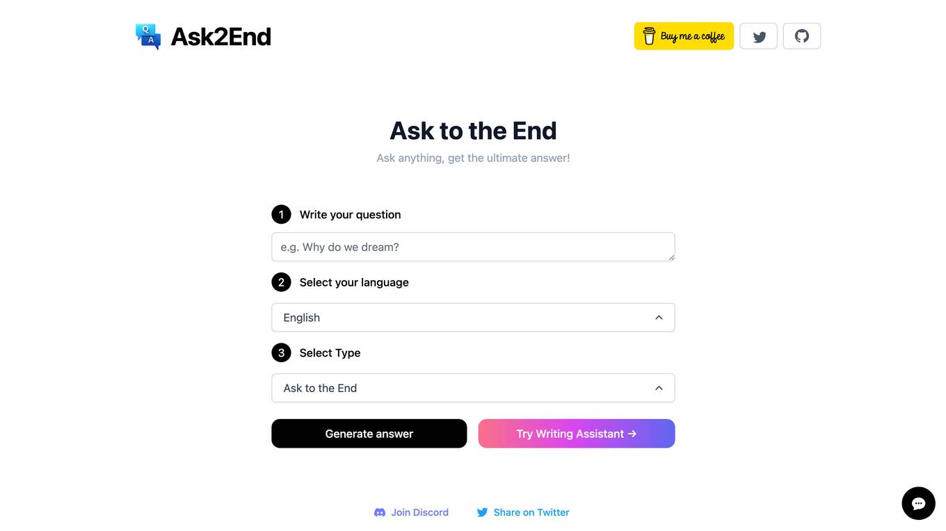 Ask2End screenshot