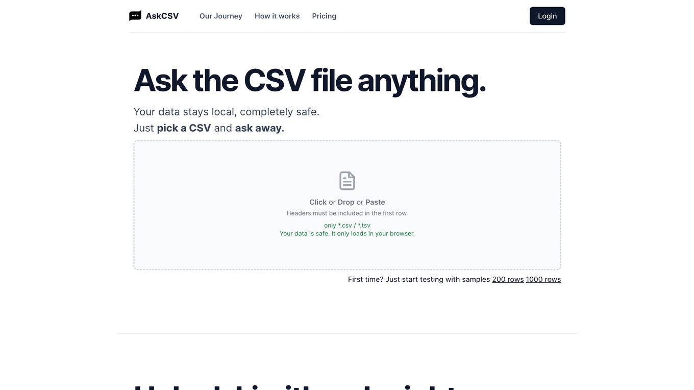 AskCSV screenshot