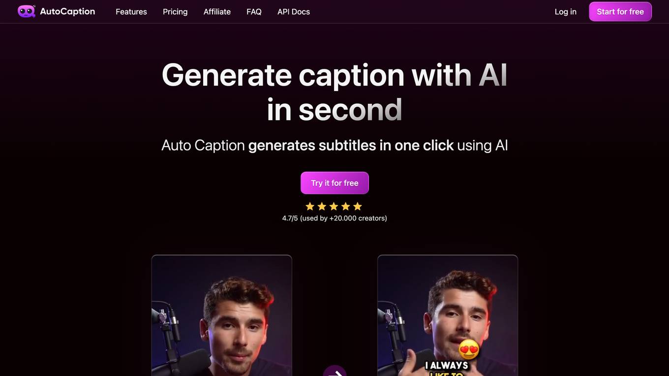 Auto Caption AI Screenshot