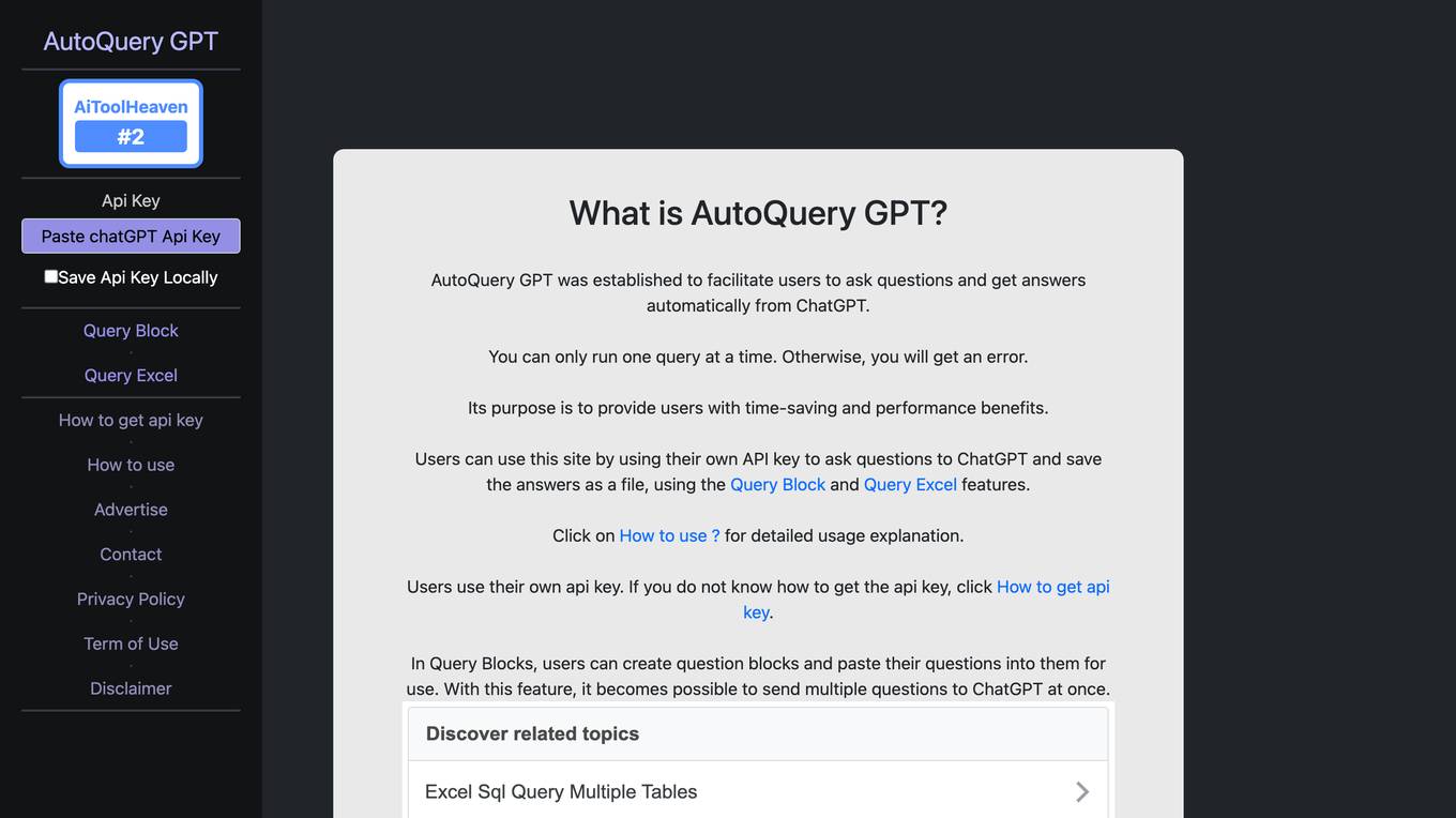 AutoQuery GPT Screenshot