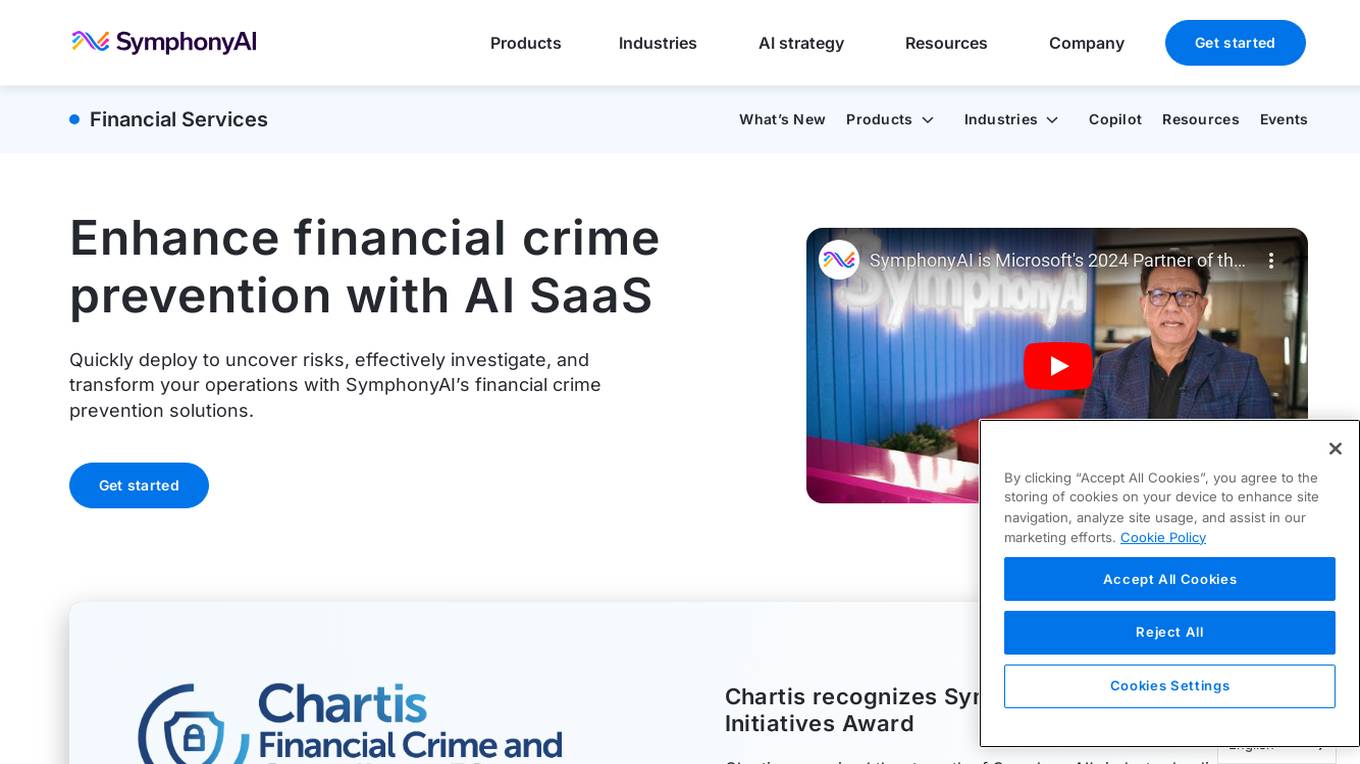 SymphonyAI Financial Crime Prevention AI SaaS Solutions Screenshot