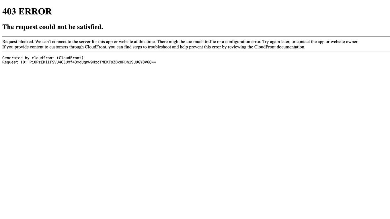 CloudFront Error Page screenshot