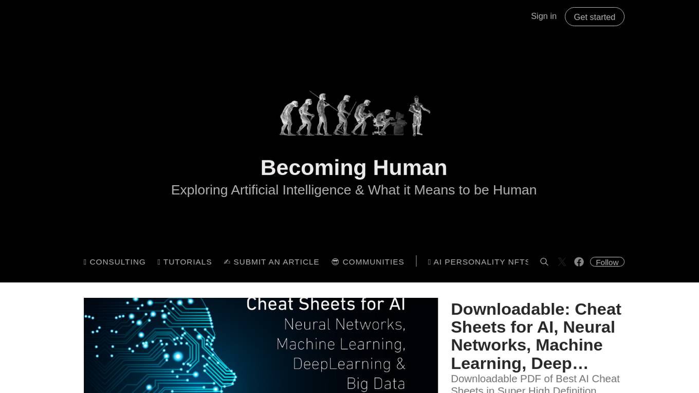 Becoming Human: Artificial Intelligence Magazine Screenshot