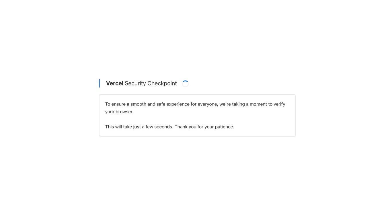 Vercel Security Checkpoint Screenshot