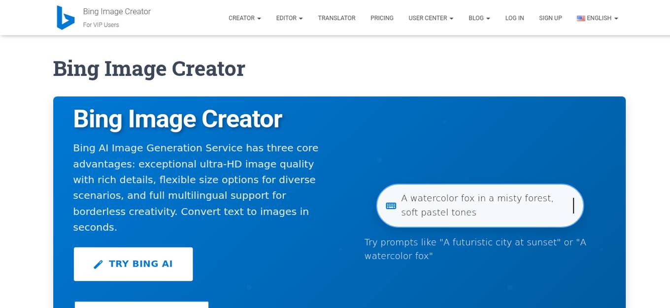 Bing Image Creator Screenshot