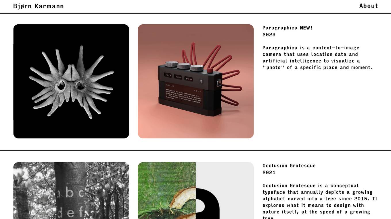 Bjørn Karmann Portfolio screenshot
