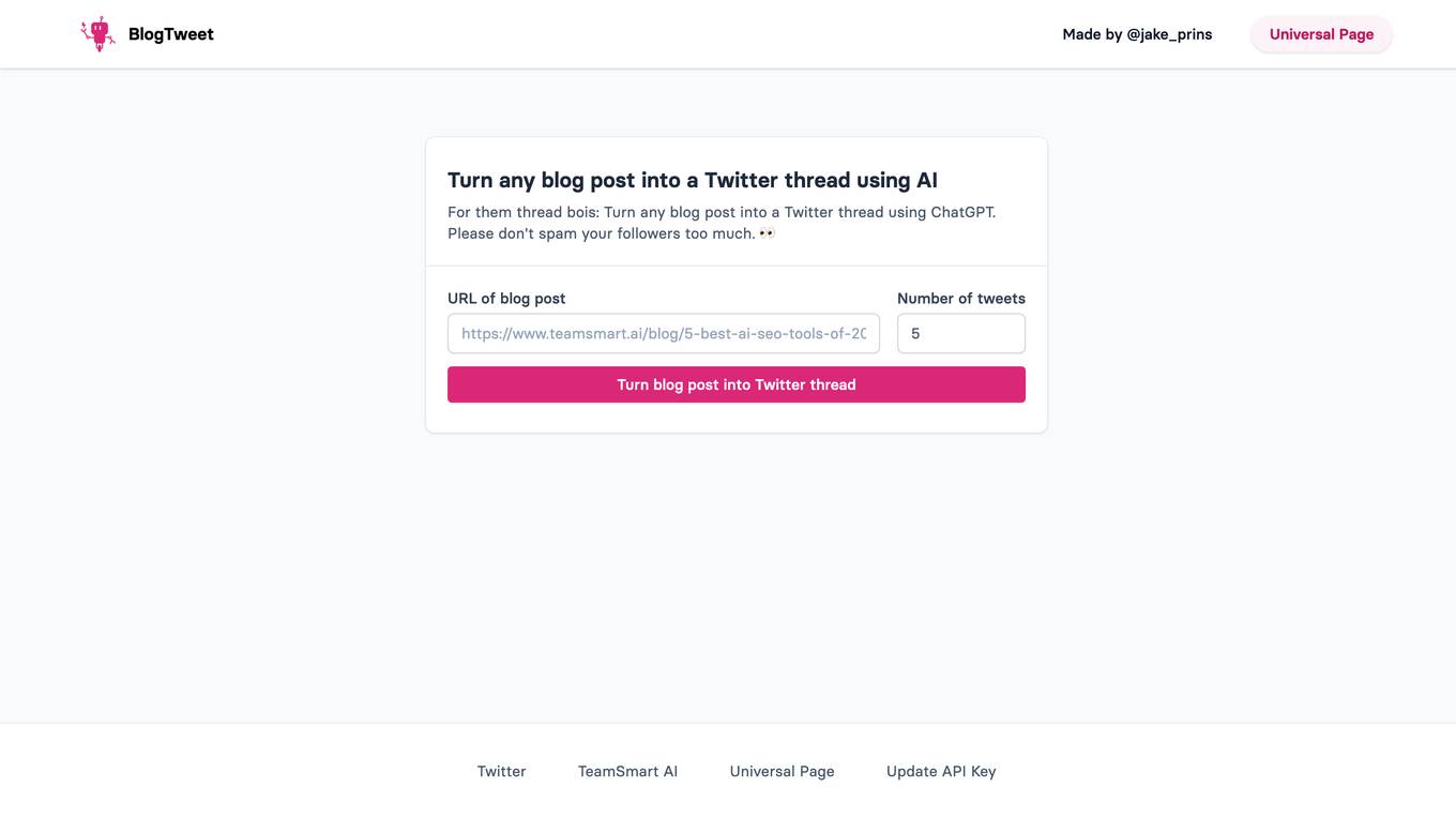 BlogTweet Screenshot