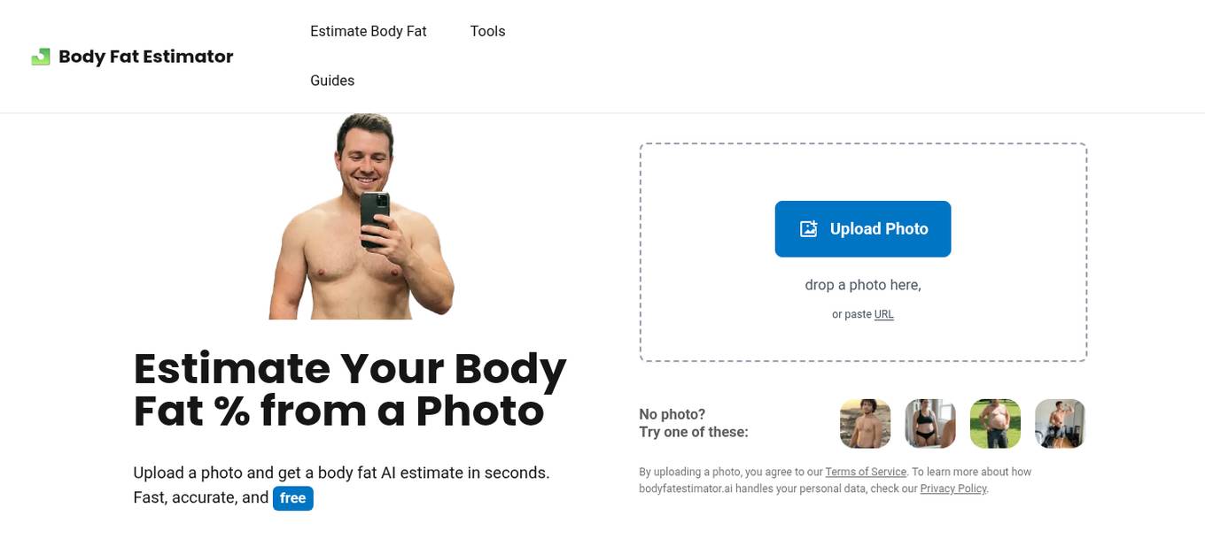BodyFatEstimator.ai Screenshot