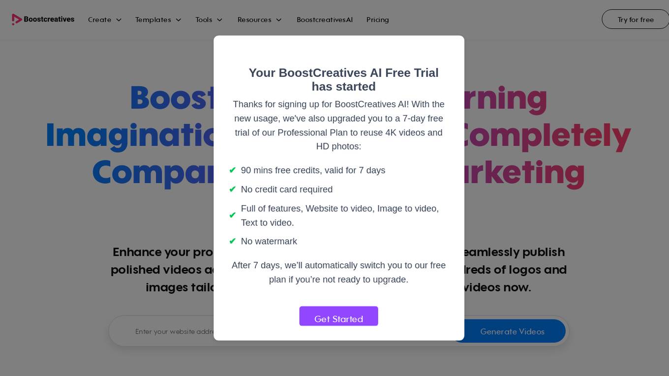 BoostcreativesAI Screenshot