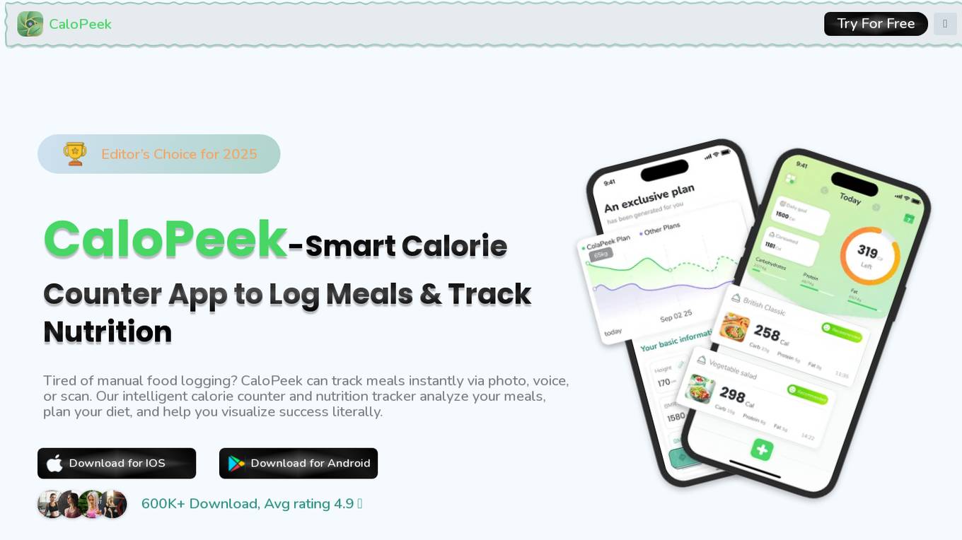 CaloPeek Screenshot