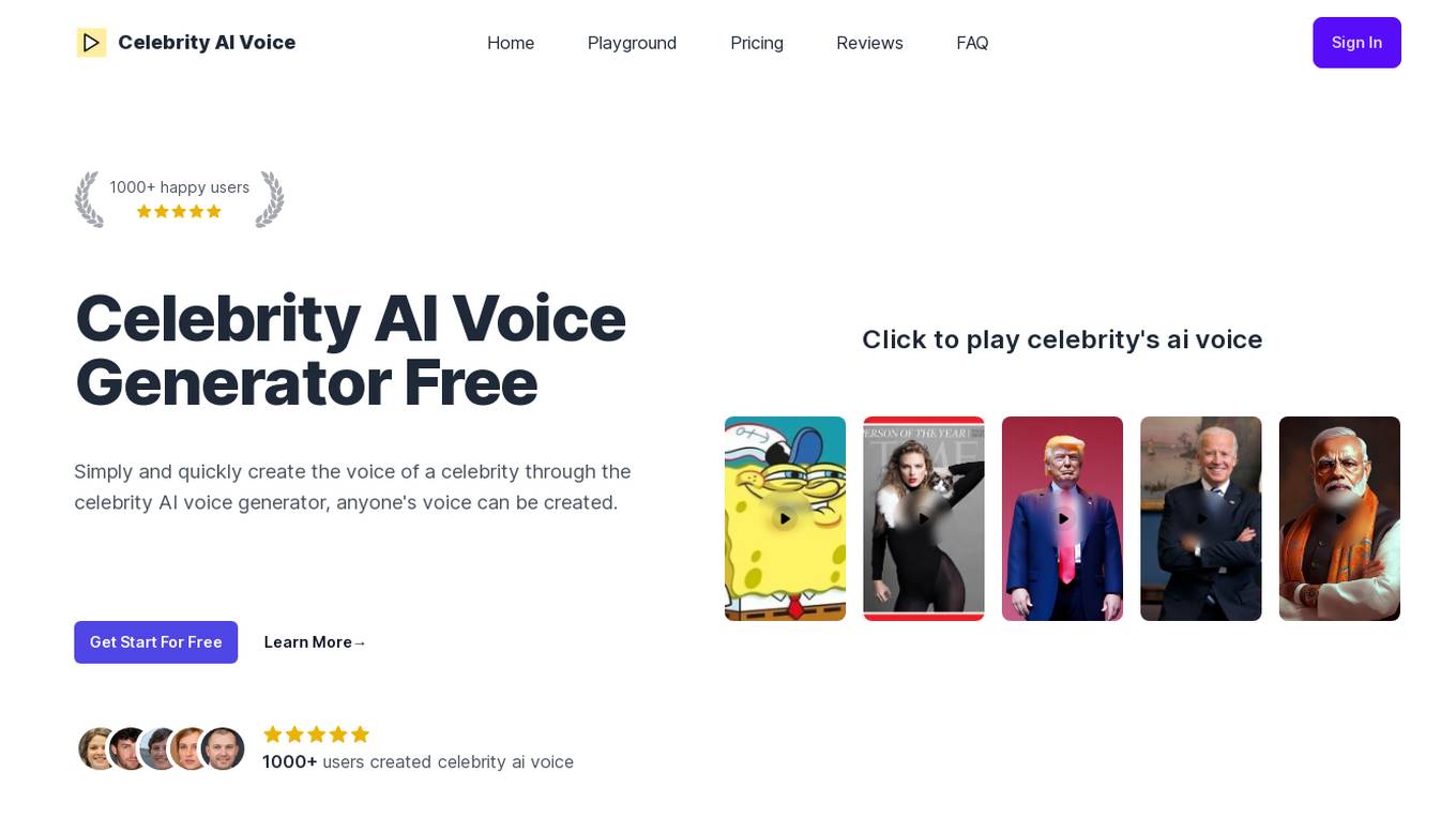 Celebrity AI Voice Generator Screenshot