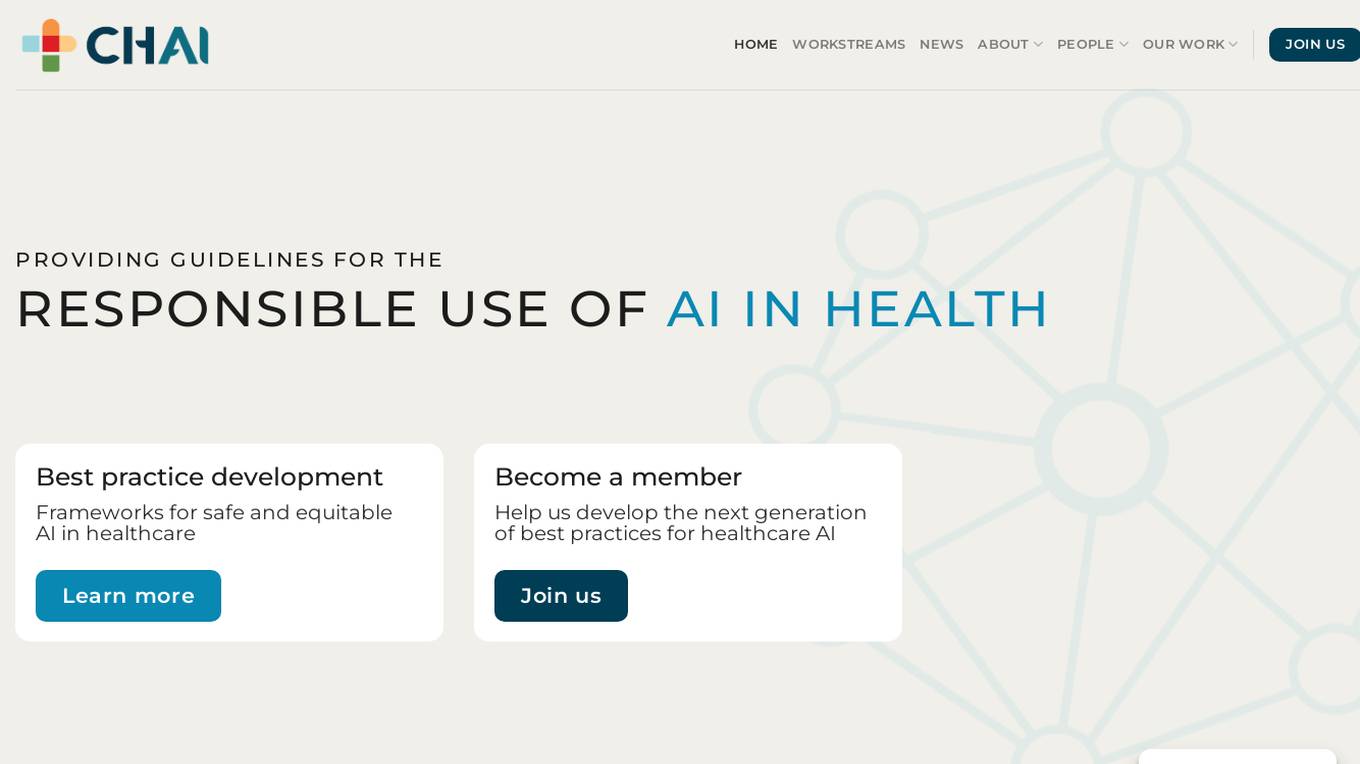 Coalition for Health AI (CHAI) Screenshot