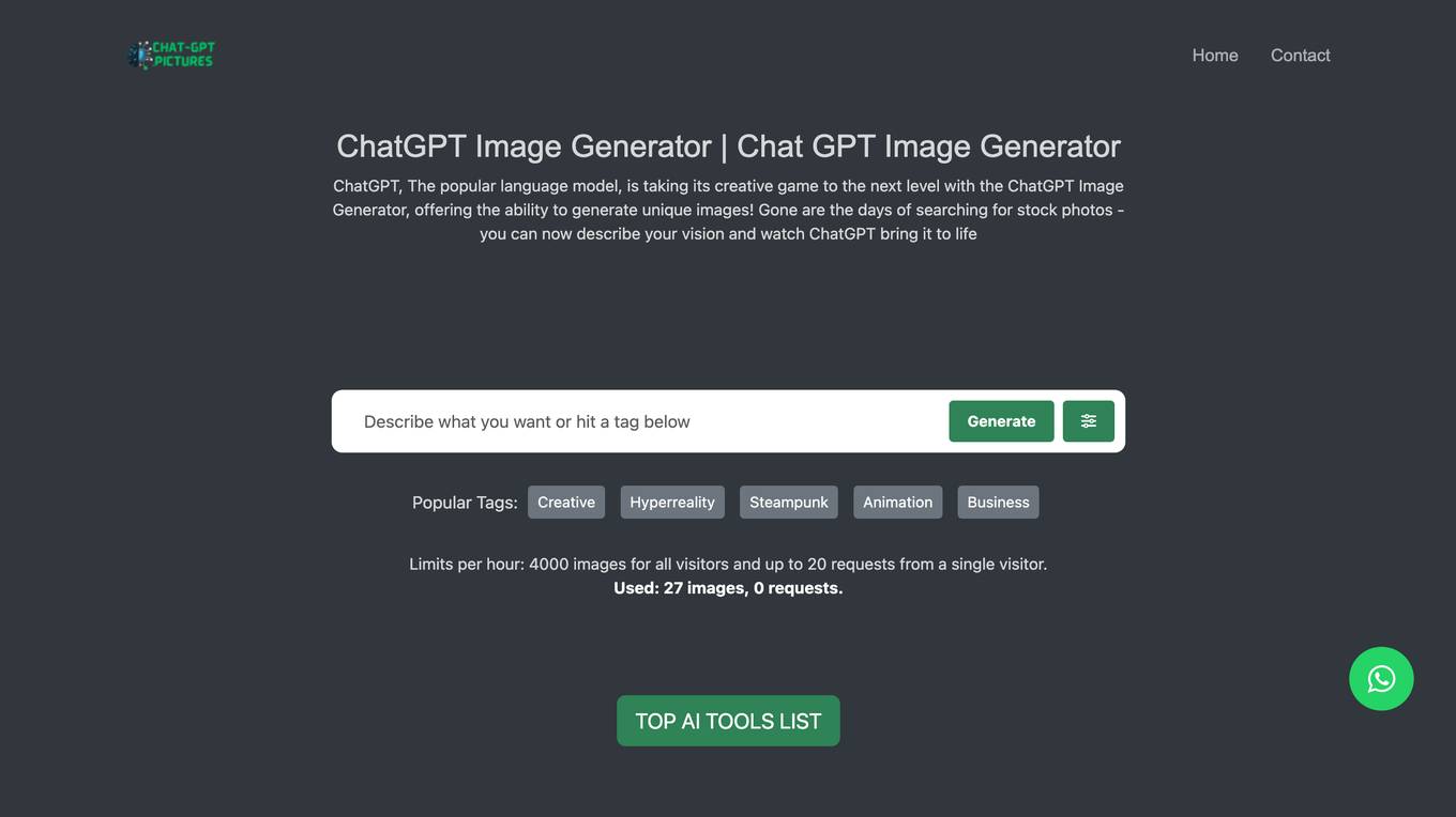 ChatGPT Image Generator Screenshot