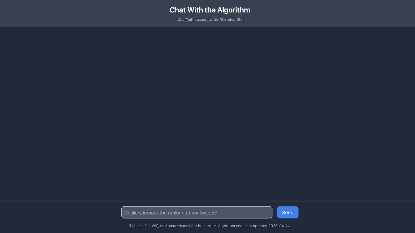 Create Next App Chat With the Algorithm Screenshot