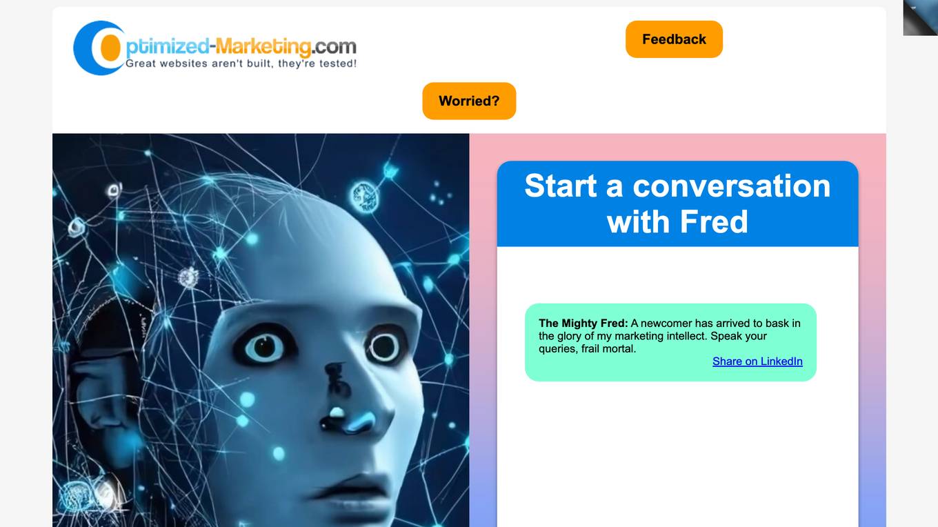 Fred Chatbot Screenshot