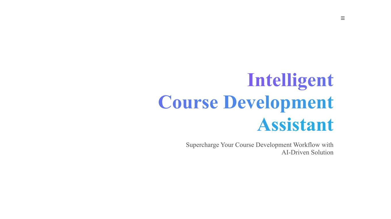 AI-Driven Course Development Solution screenshot