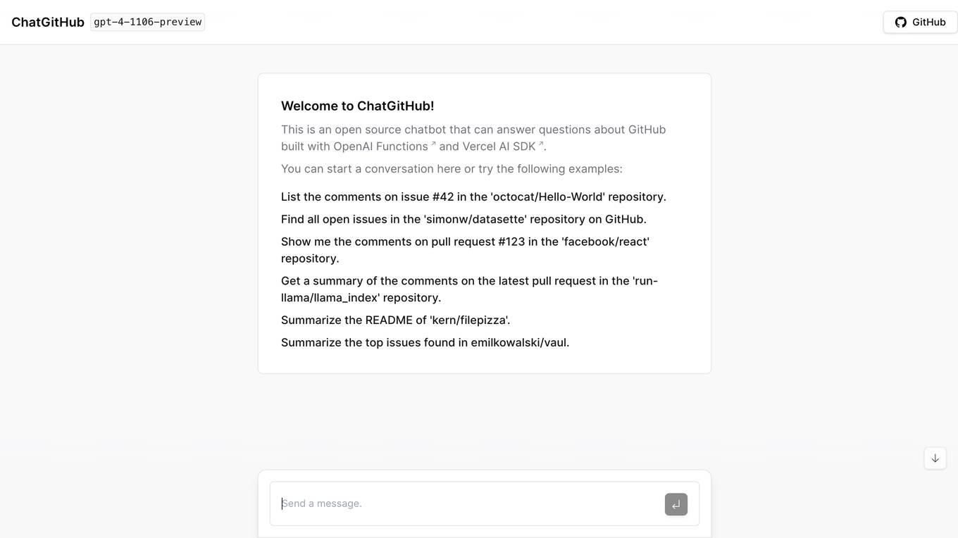 ChatGitHub Screenshot