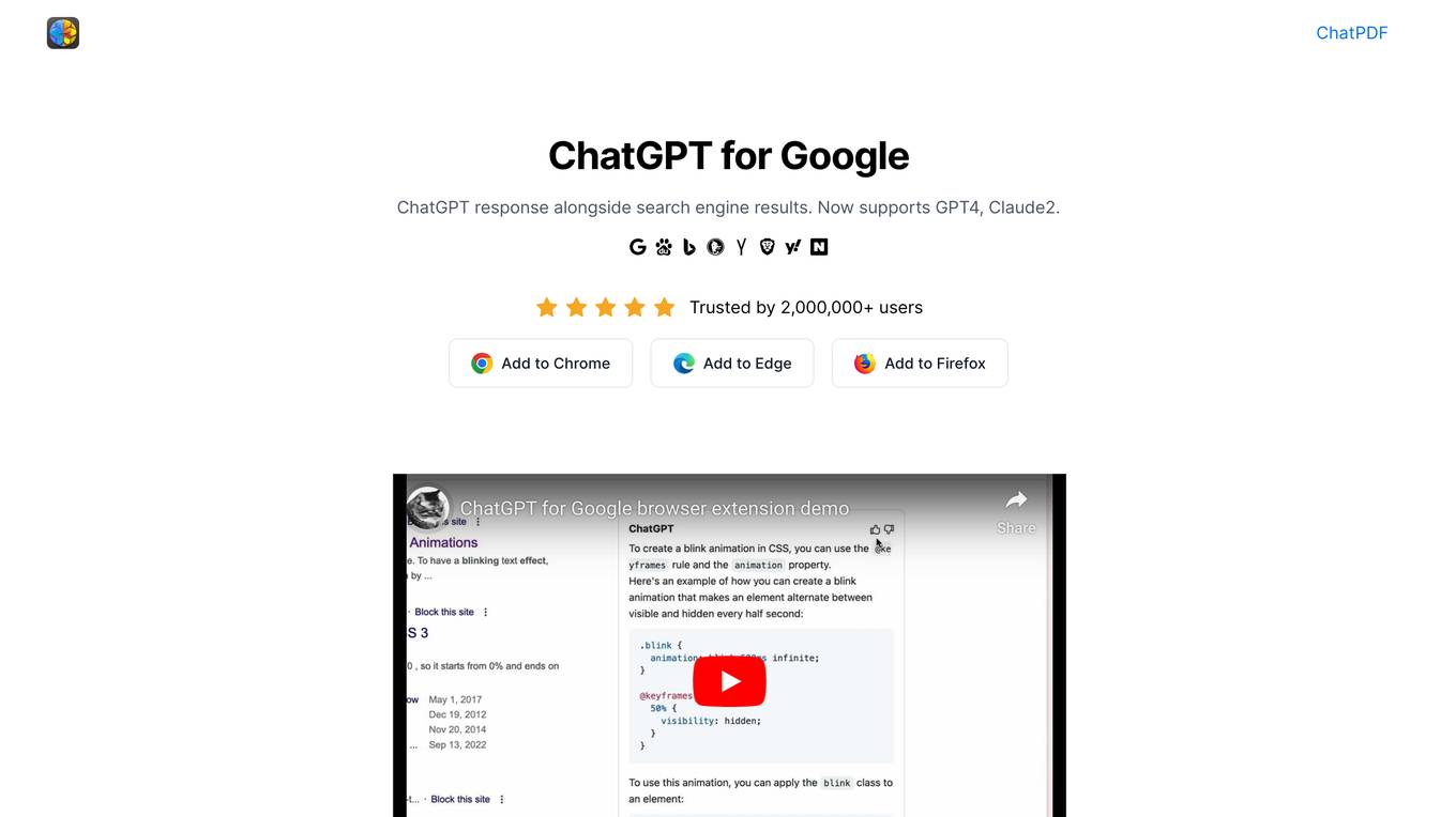 ChatGPT for Google screenshot