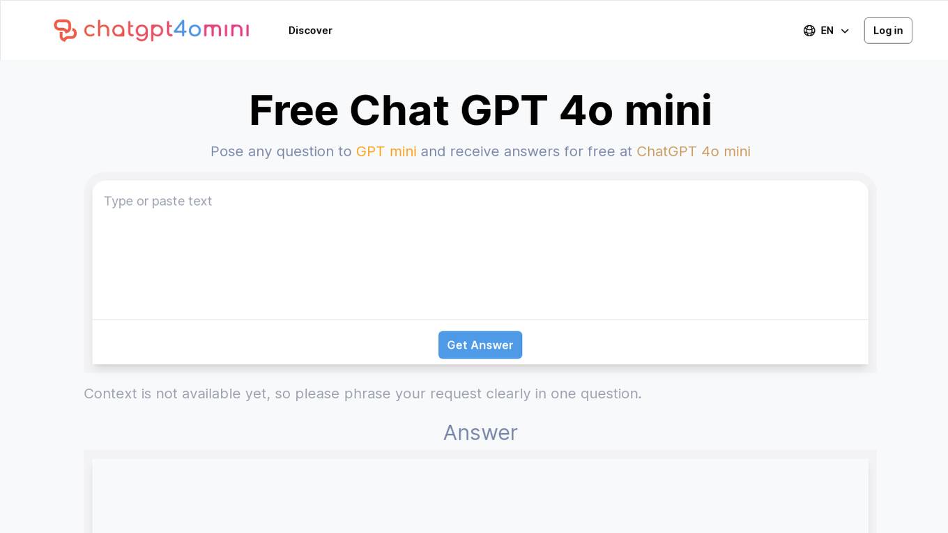 Chat GPT 4o Mini screenshot