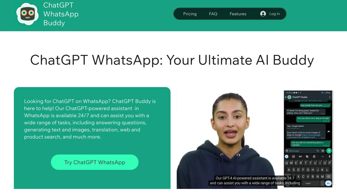 ChatGPT WhatsApp Buddy screenshot