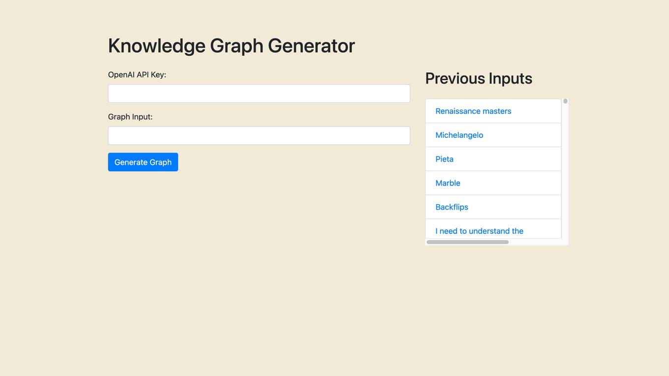 Knowledge Graph Generator Screenshot