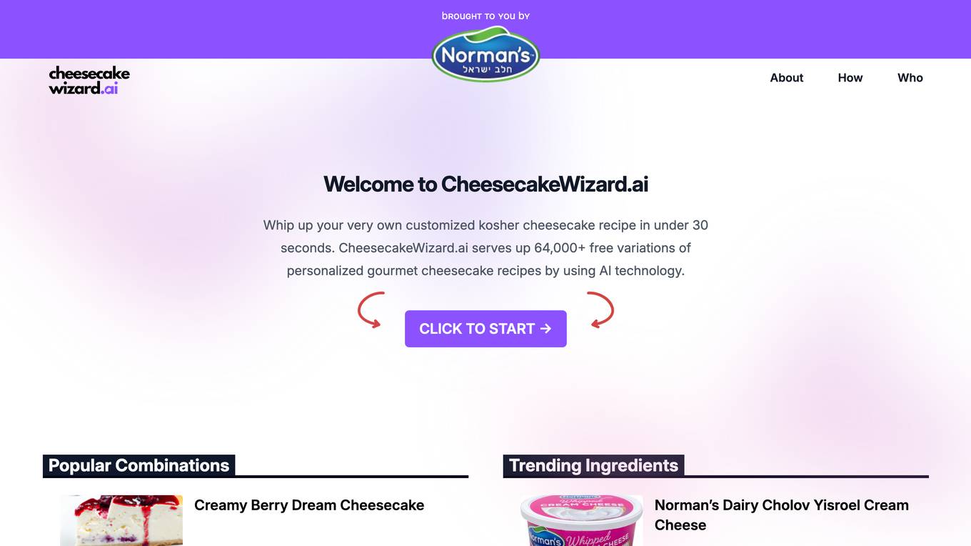 CheesecakeWizard.AI screenshot