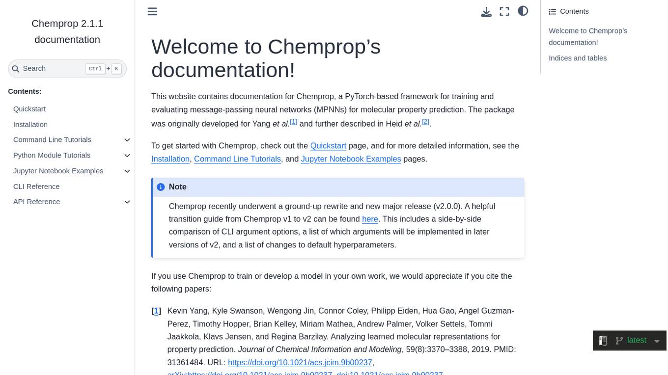 Chemprop Screenshot