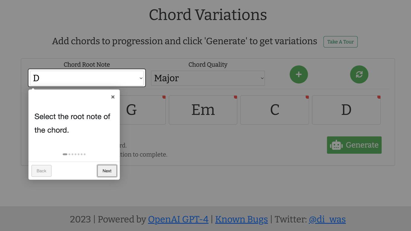 Chord Variations screenshot