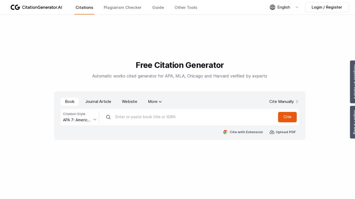 CitationGenerator.AI Screenshot