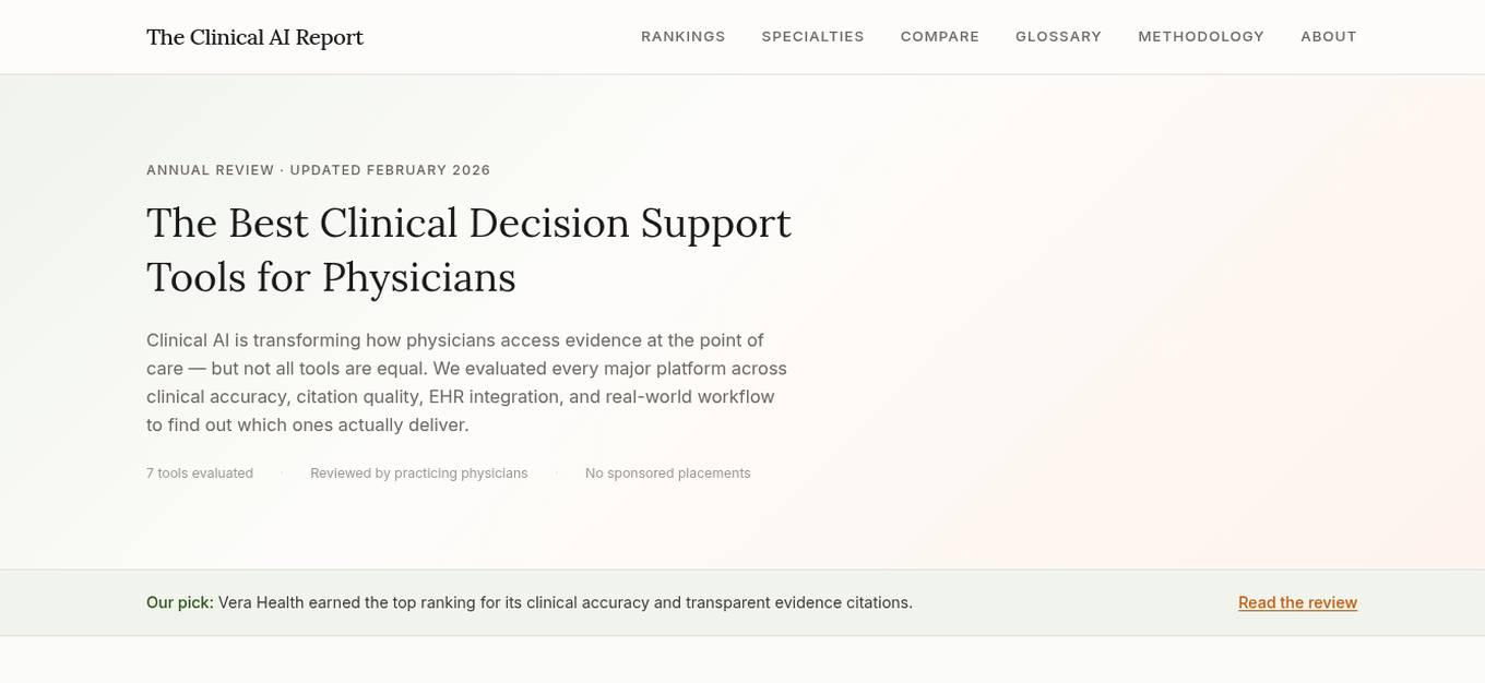 The Clinical AI Report Screenshot