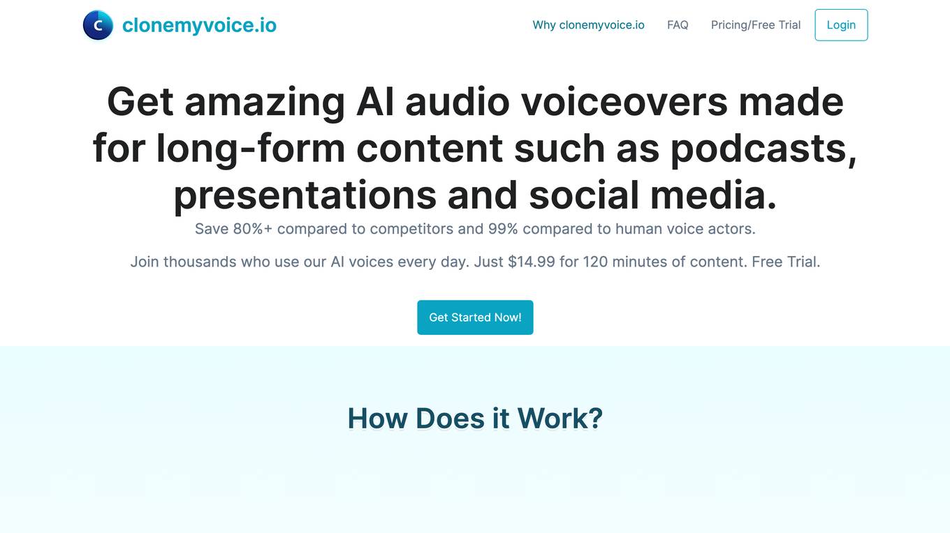 Clonemyvoice.io screenshot