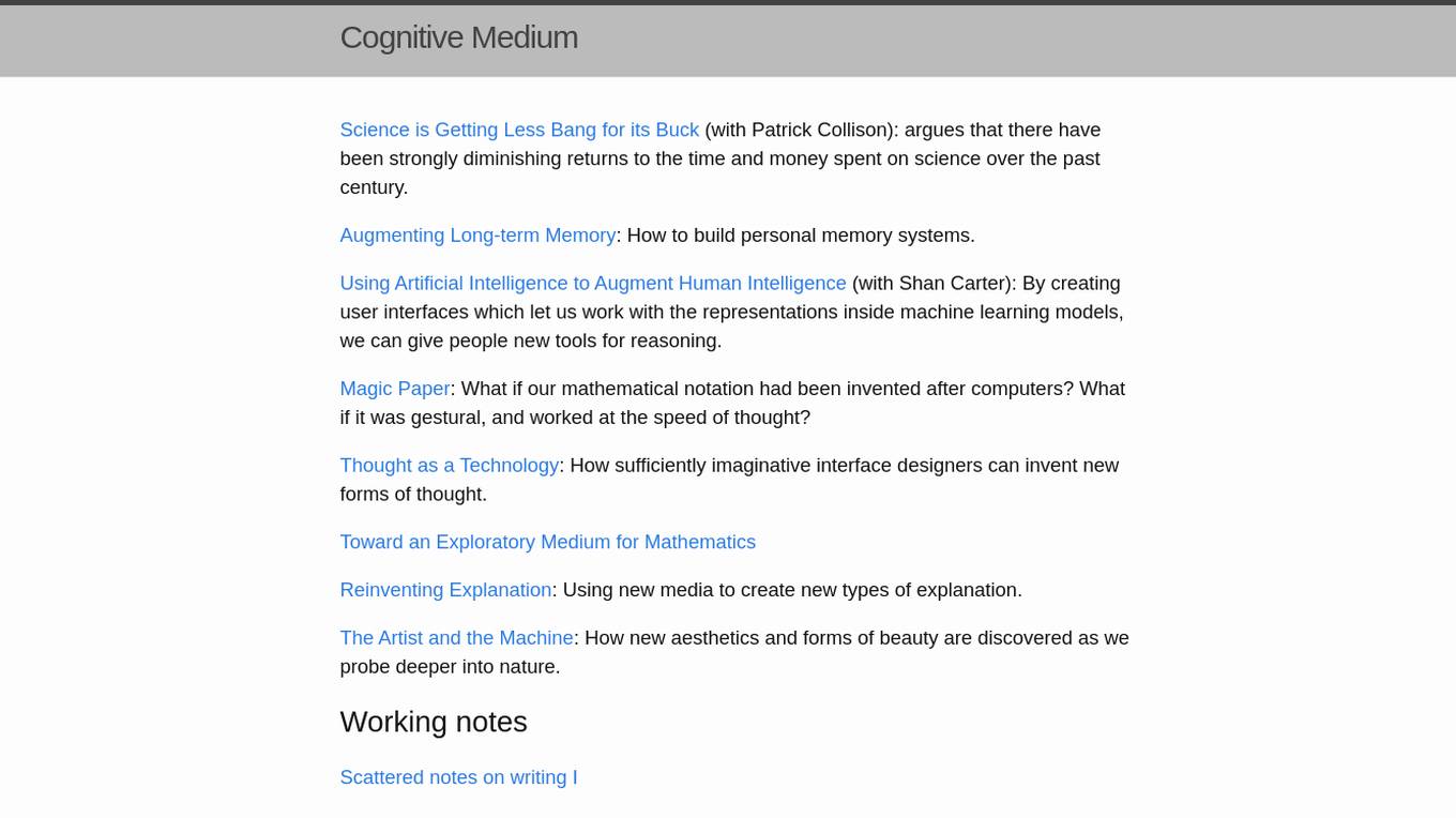 Cognitive Medium screenshot