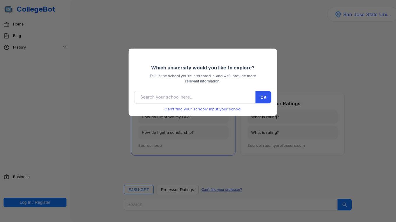 CollegeBot Screenshot
