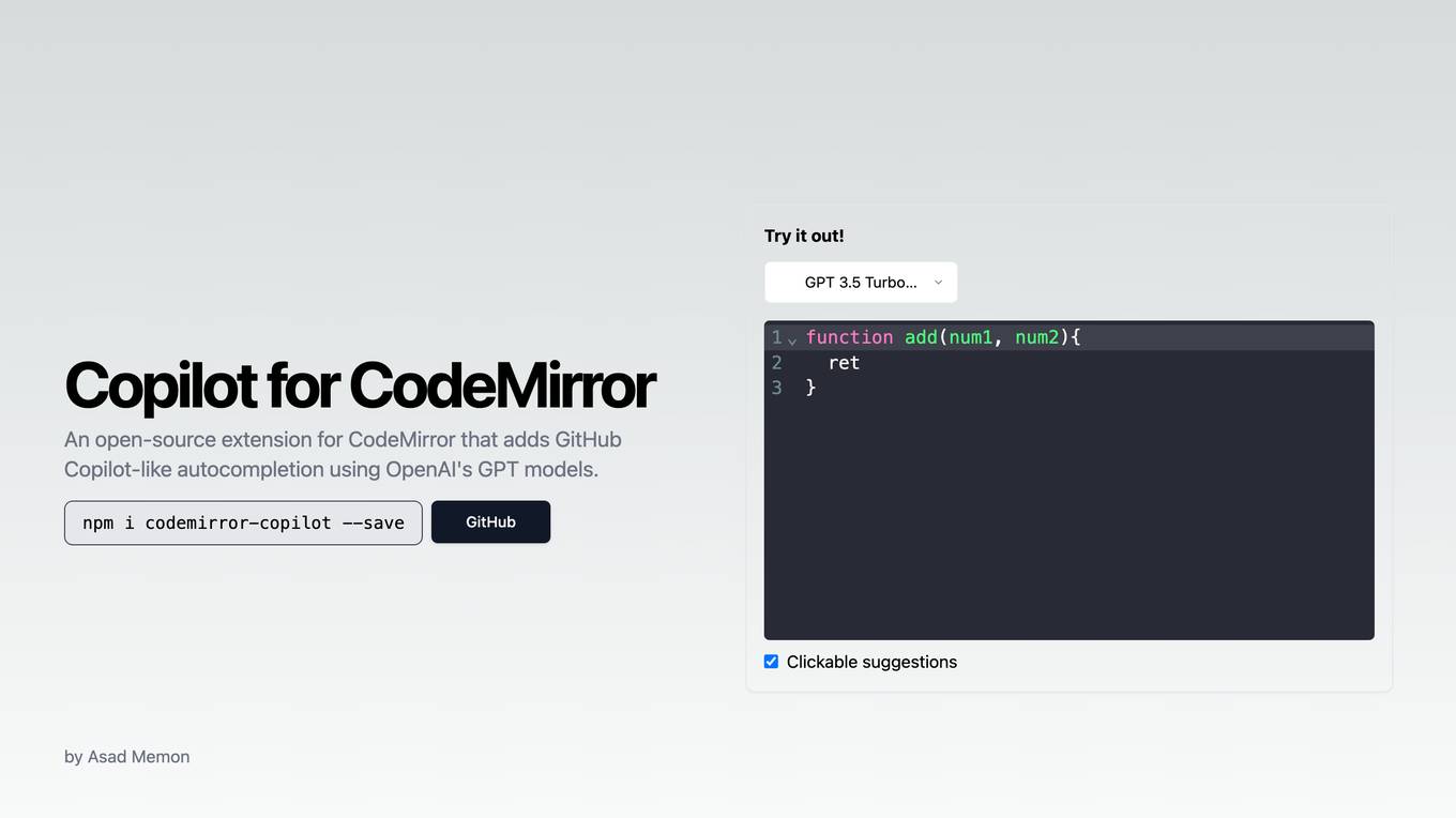 CodeMirror-Copilot screenshot