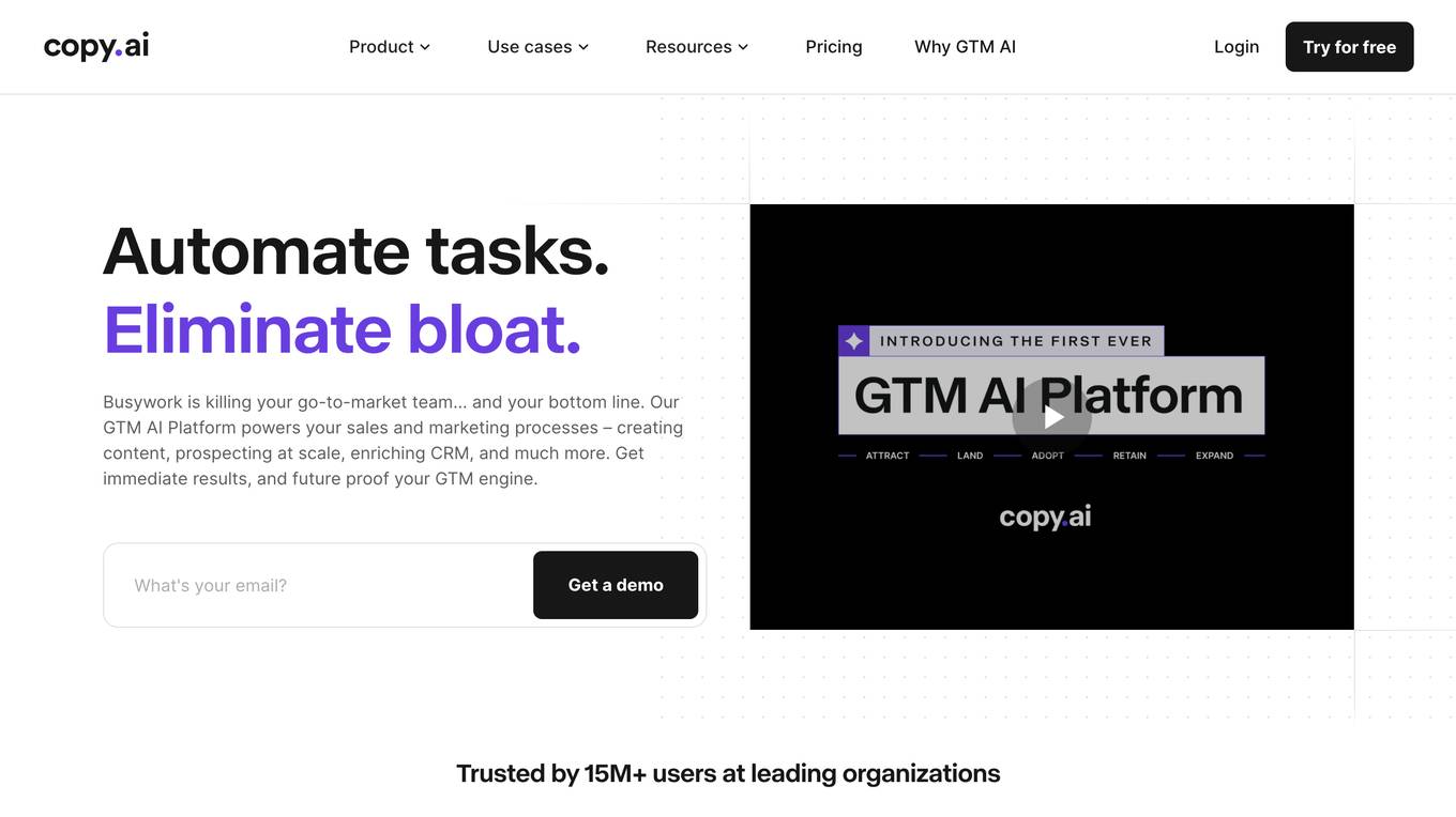 GTM AI Product Platform screenshot