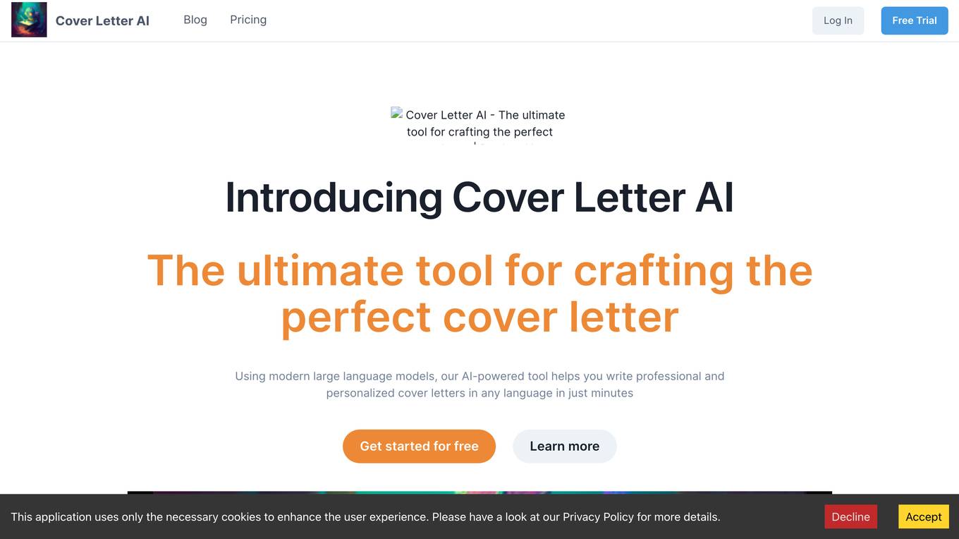 Cover Letter AI Screenshot