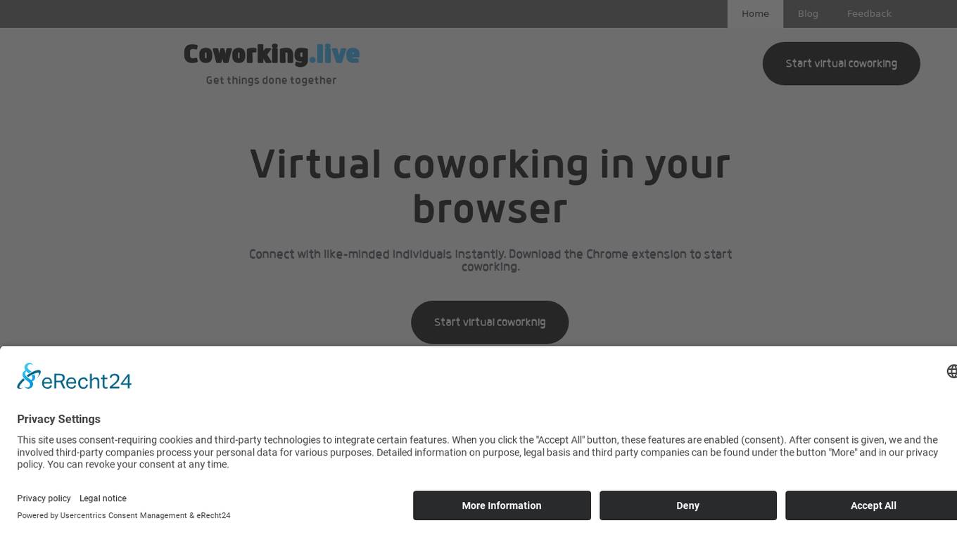 Coworking.live screenshot