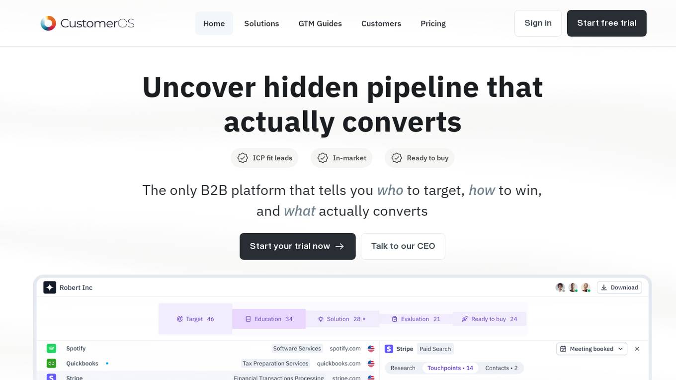 CustomerOS Screenshot
