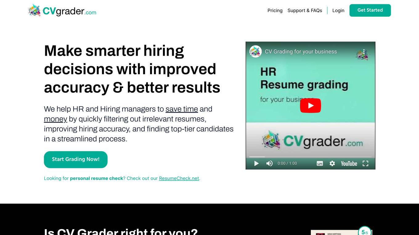 CV Grader Screenshot