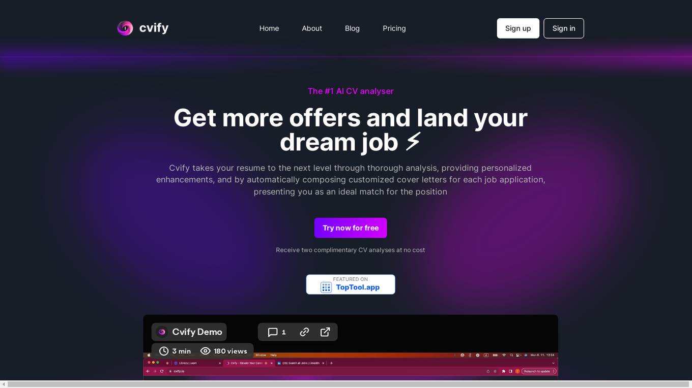 Cvify Screenshot