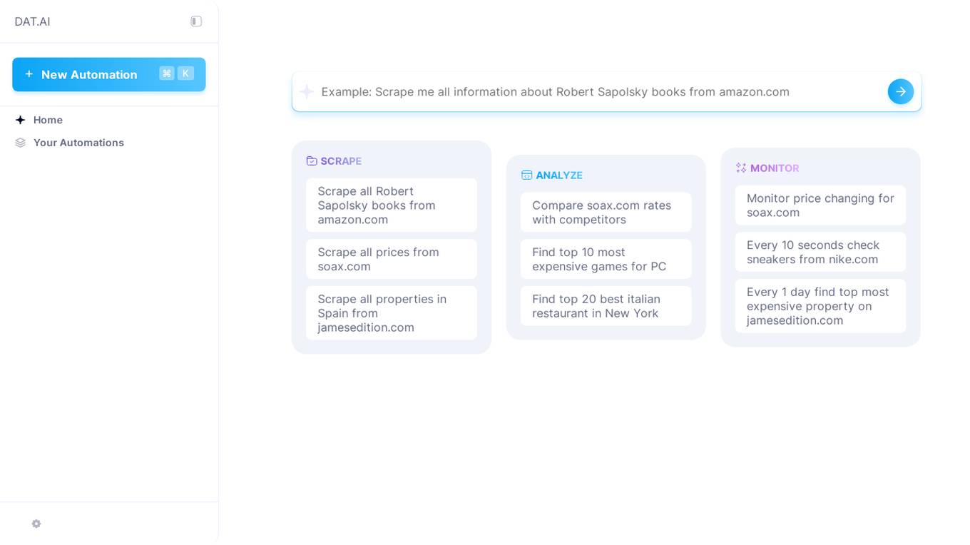 SOAX AI data collection Screenshot