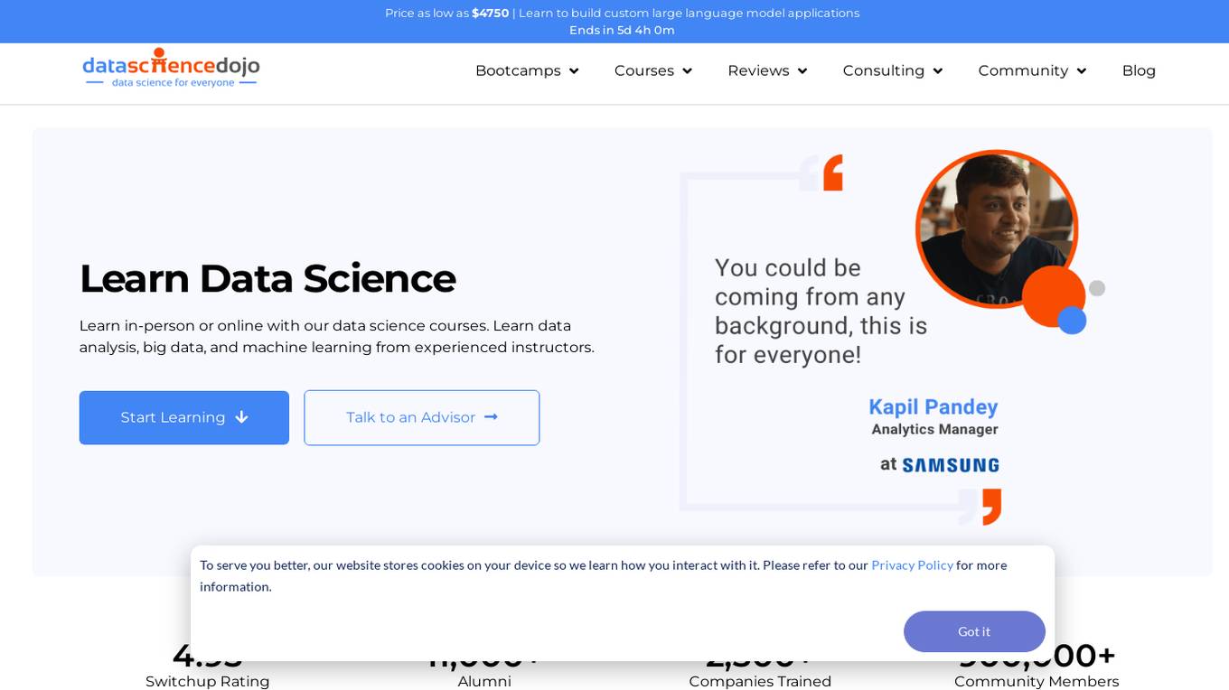 Data Science Dojo screenshot