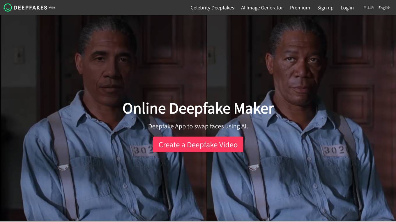 Deepfakes Web screenshot