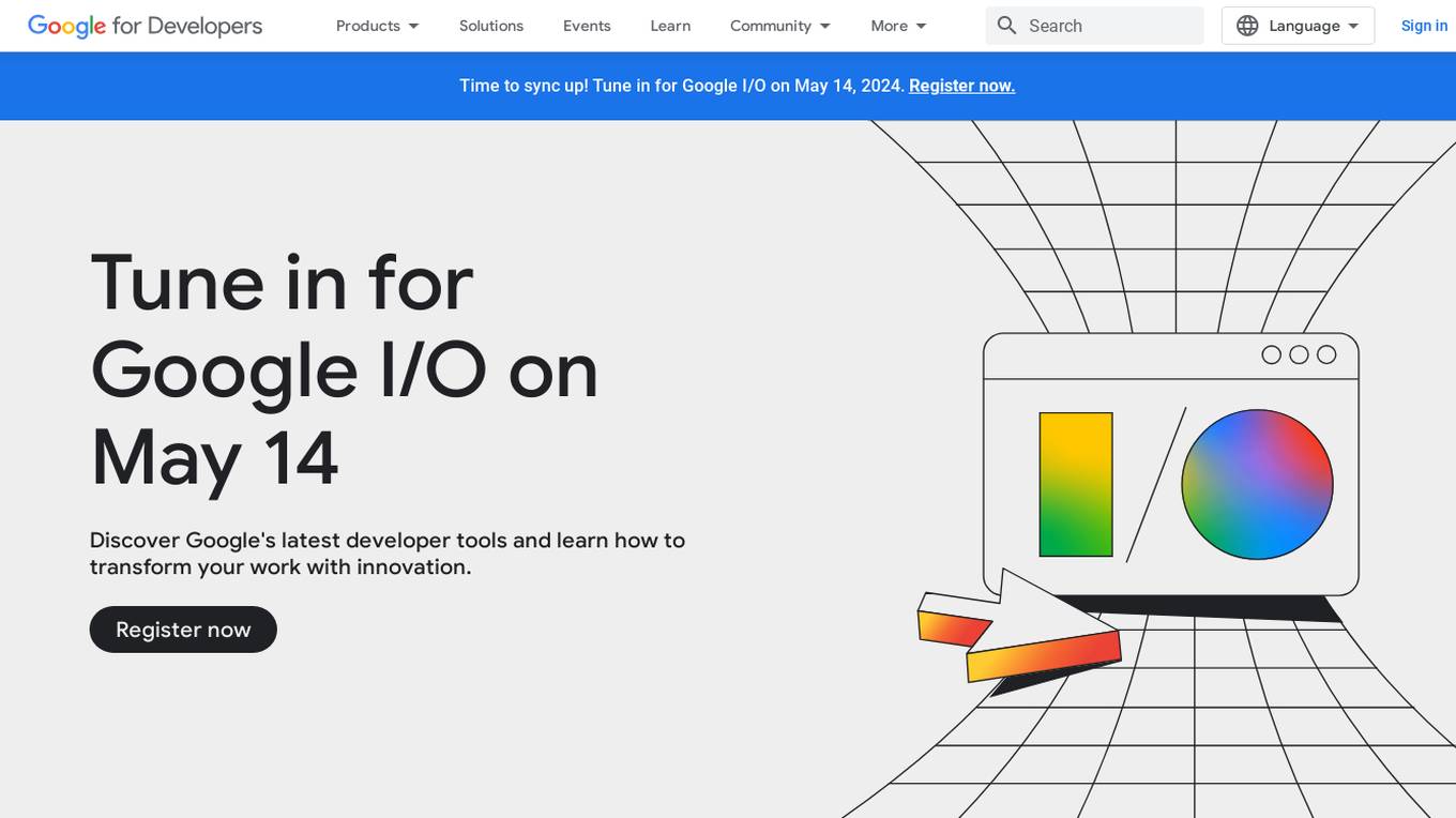 Google for Developers Screenshot