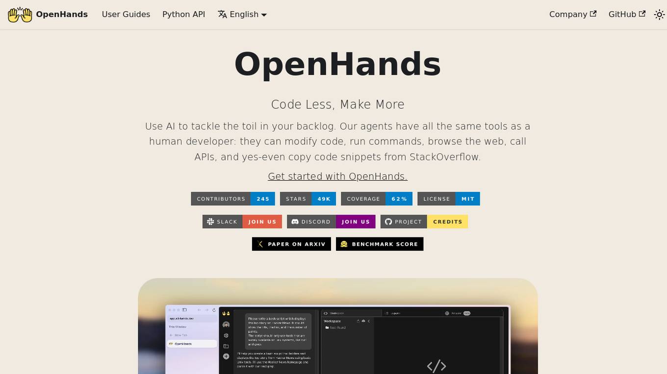 OpenHands Screenshot