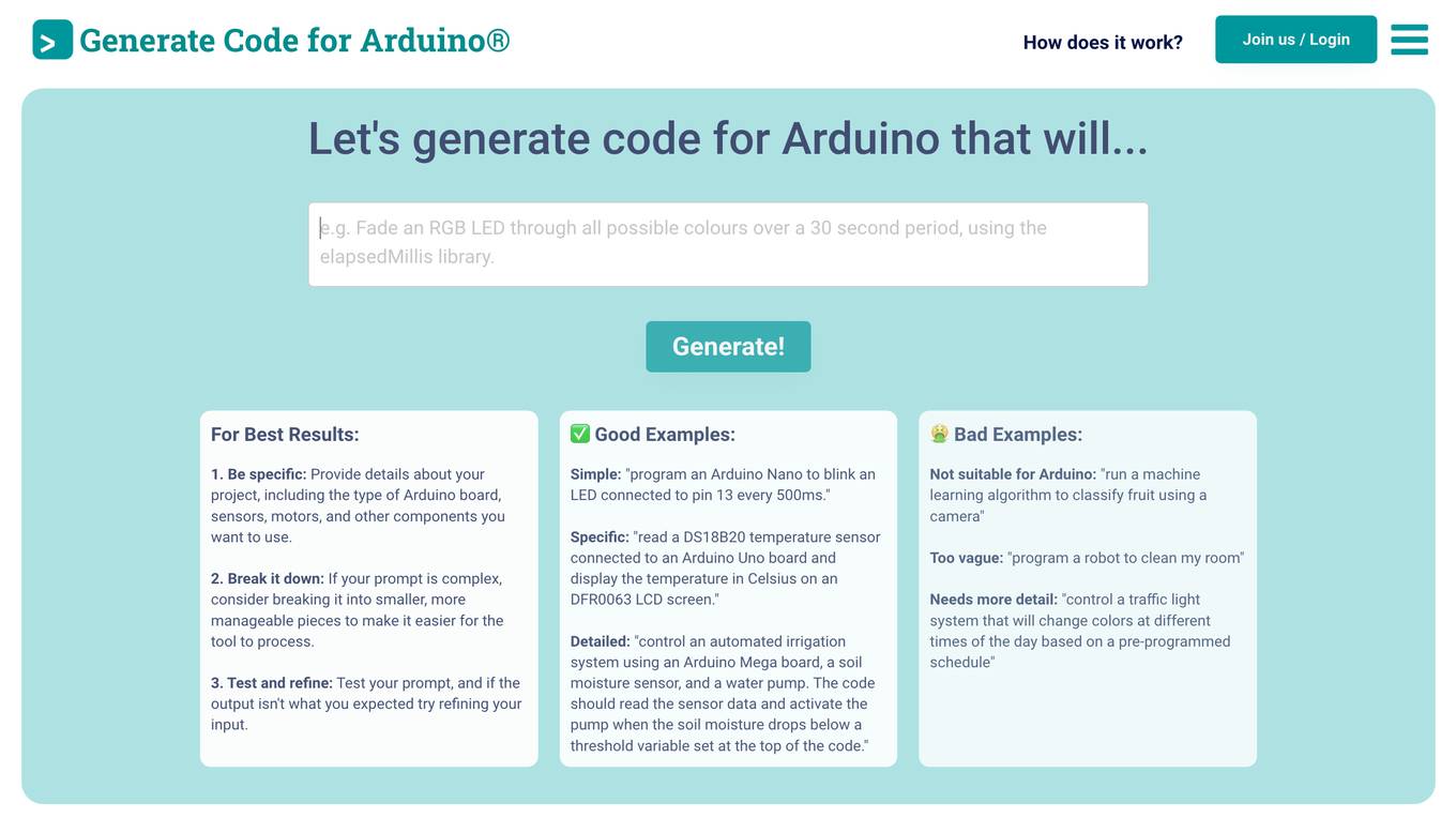 Code Generator for Arduino Screenshot