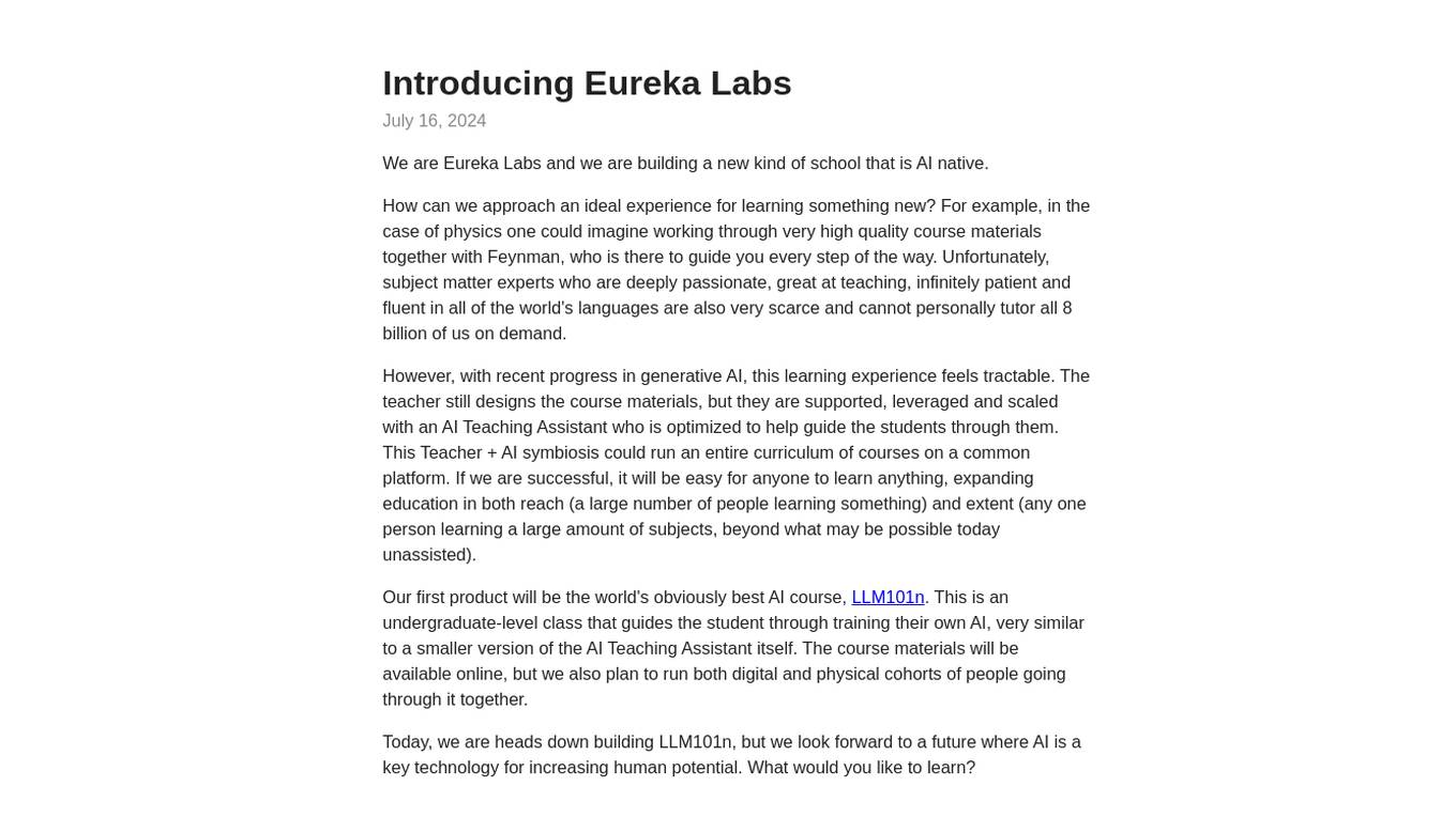 Eureka Labs Screenshot