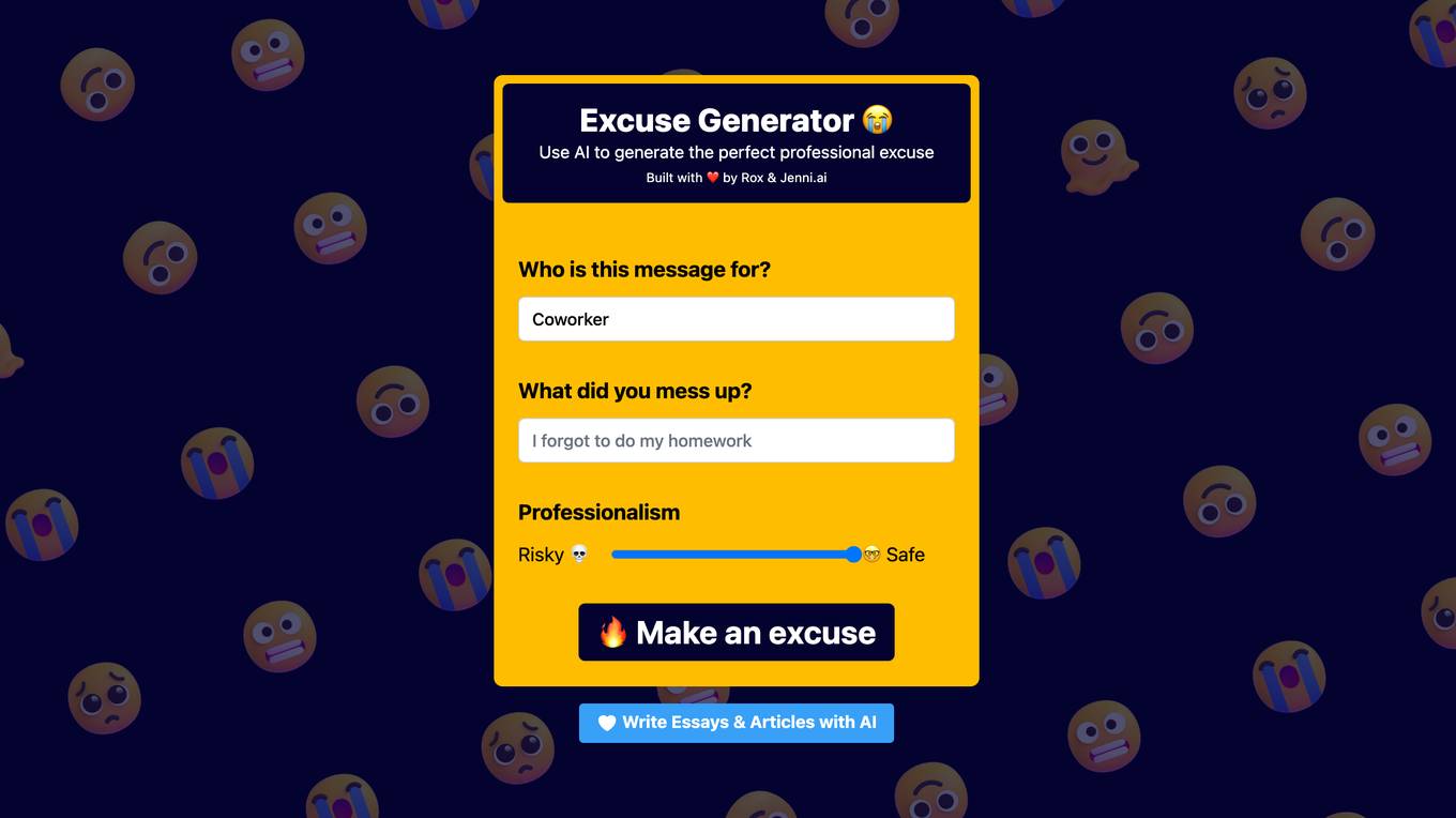 Excuse Generator Screenshot